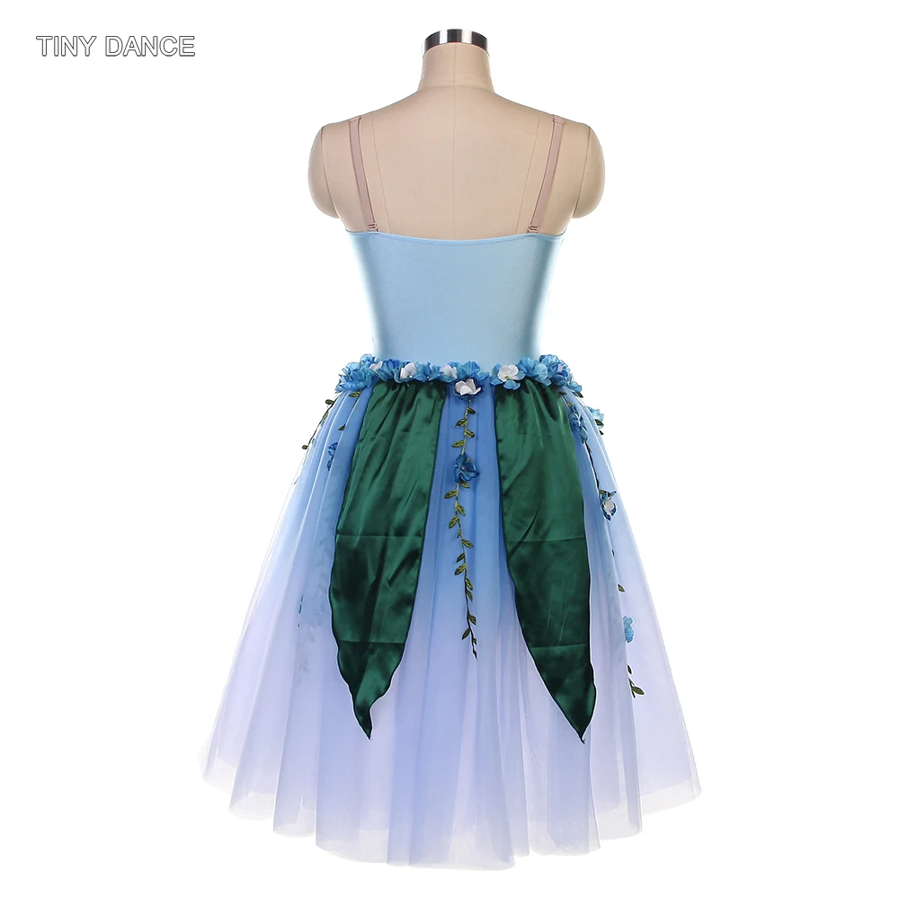 Adulte filles bleu ciel Spandex romantique Tutu Camisole longue robe Ballet danse Costume femmes ballerine Performance tenue 25183