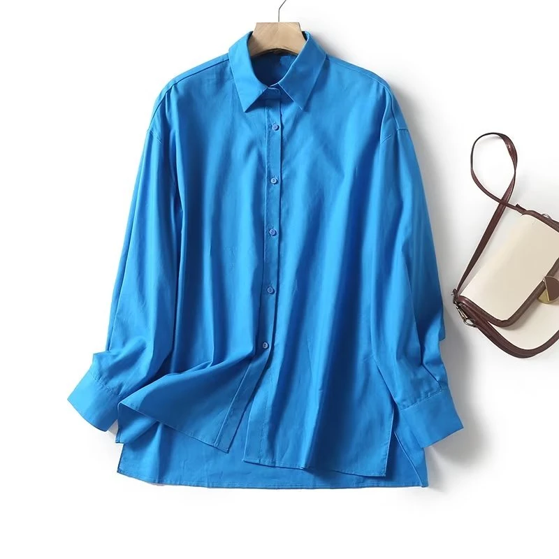 Dave&Di French Fashion Shirts Ladies Simple Cotton Linen  Casual Commuter Shirt Women's Tops