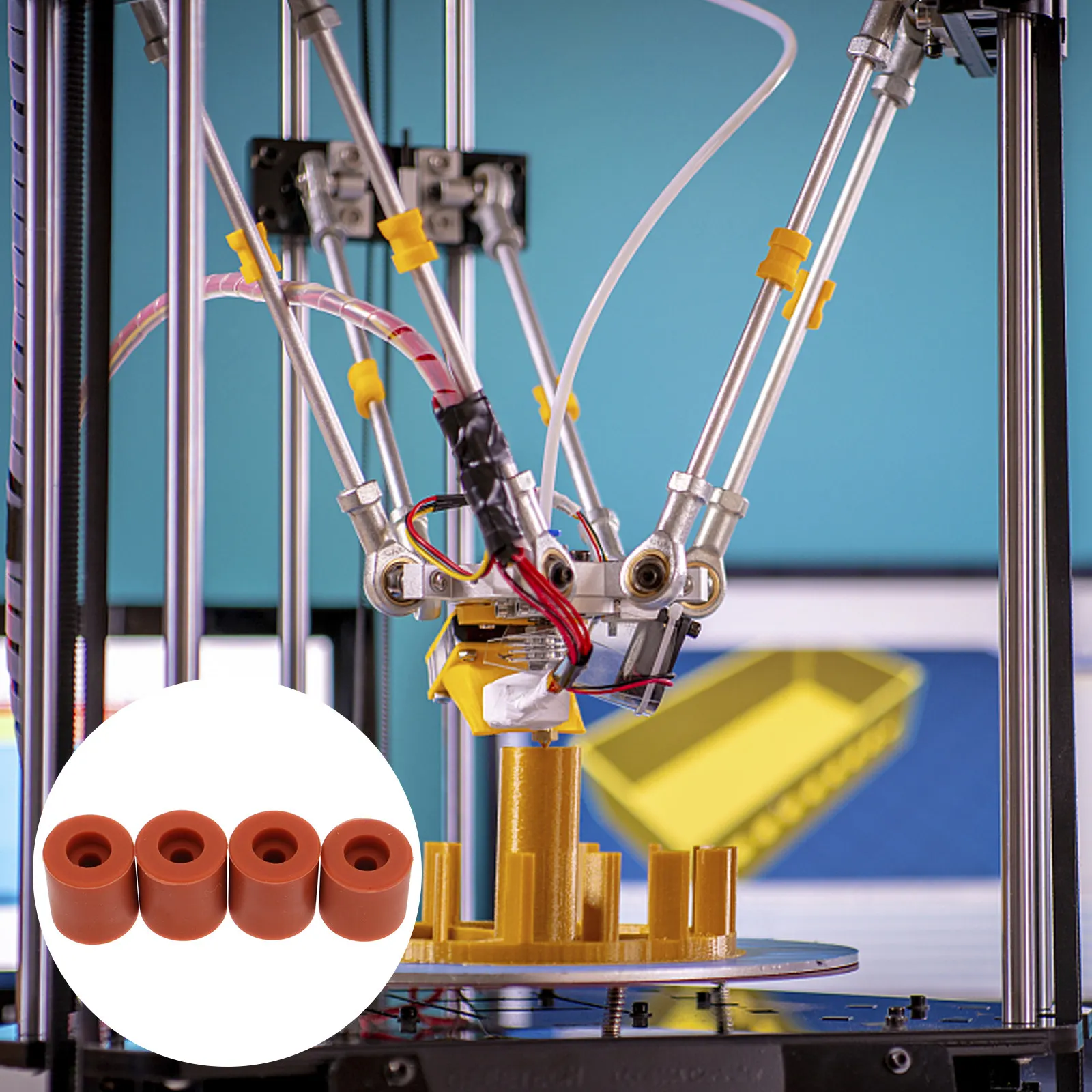 

4Pcs Hot Bed Leveling Columns Silicone Heat-Resistant Buffer Stable 3D Printer Parts Platform Leveler Accessories