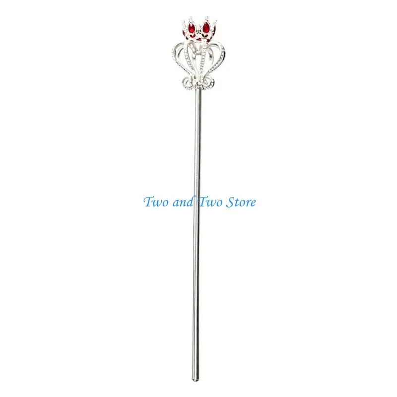 HX6F Shining Rhinestones Decors Ceremonial Staff Queen Scepter For Stage Performances