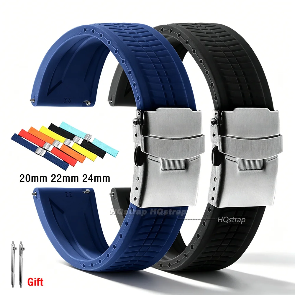 Silicone Watch Band 20mm 22mm 24mm Universal Bracelet for Seiko for Rolex Strap Quick Release Sport Waterproof Soft Wristbelt