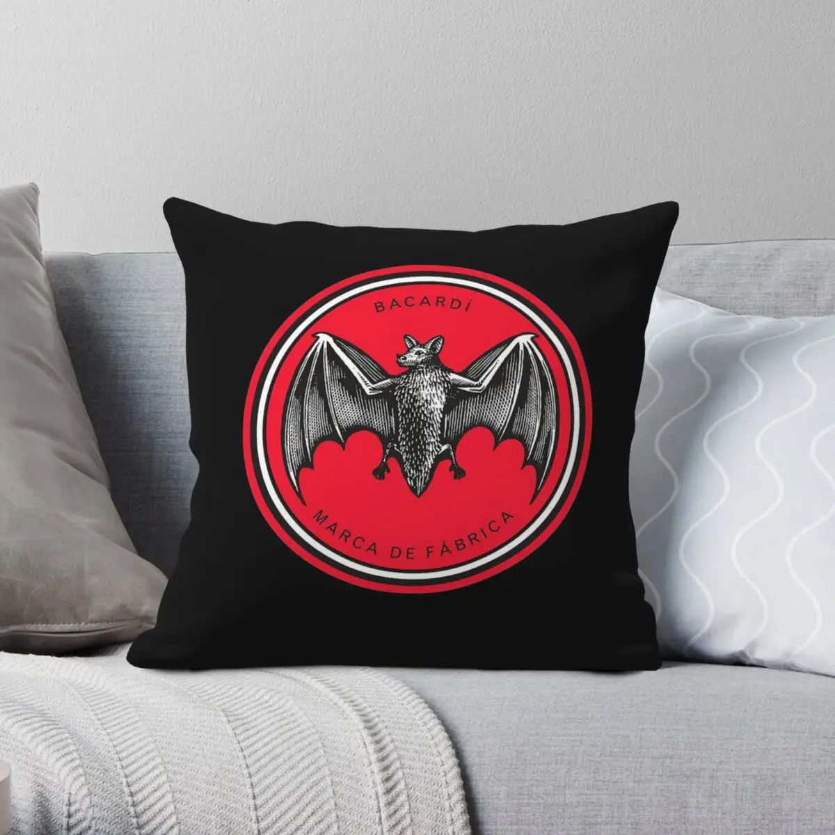 

Bacardi Rum Square Pillowcase Polyester Linen Velvet Printed Zip Decor Throw Pillow Case Home Cushion Case 18"