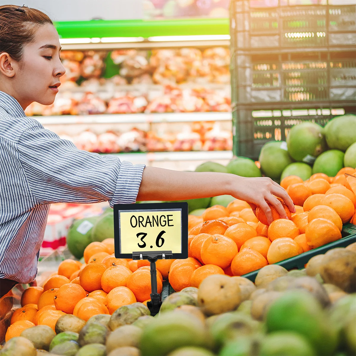 

9pcs Pvc Waterproof Price Tag Board Clip-On Style Erasable Display Holder For Supermarket Fruit Vegetable Store Advertising