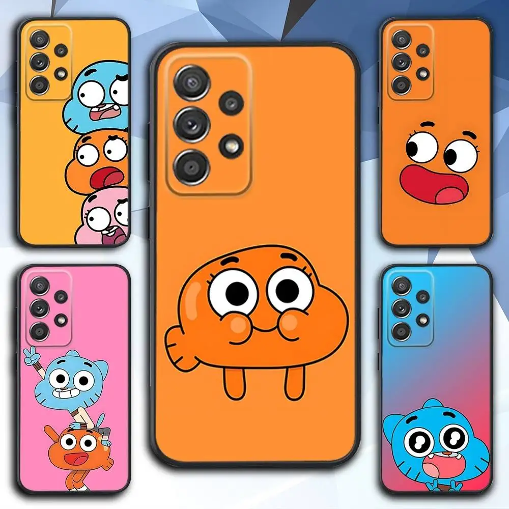 

Amazing World of Gumball Phone Case For Samsung S 25,24,23,22,30,21,10,9,Ultra,Plus,Lite,FE,4,5 G Soft Black Case