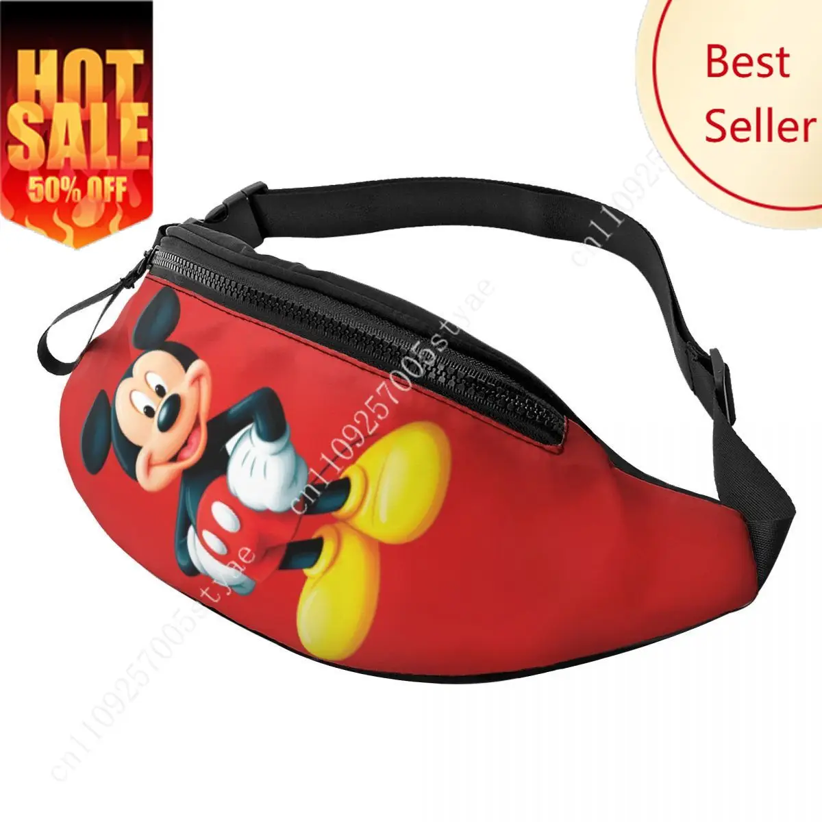 

Custom Mickey Mouse Minnie Fanny Bag Cartoon Crossbody Waist Pack Men Women Traveling Phone Money Pouch