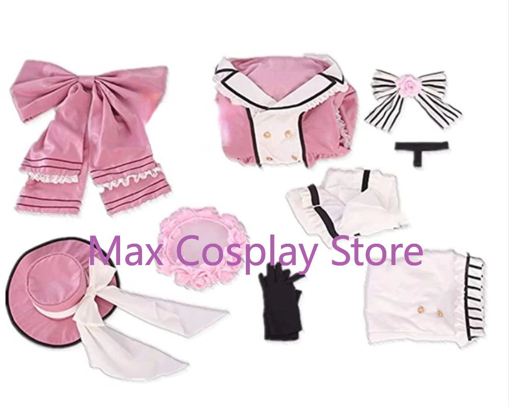 Max Anime Ciel Phantomhive Pink Robin Uniform Cosplay Costume Unises Dress Halloween Carnival For Women Custom size