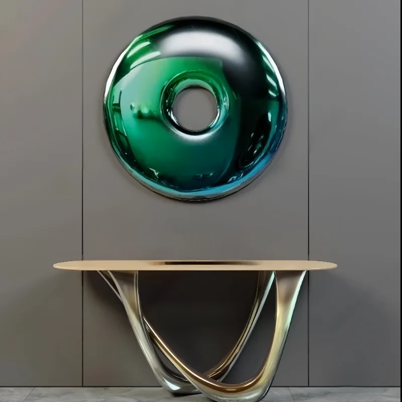 FRP electroplated donut round wall decoration Nordic light luxury living room dining room sofa background wall pendant
