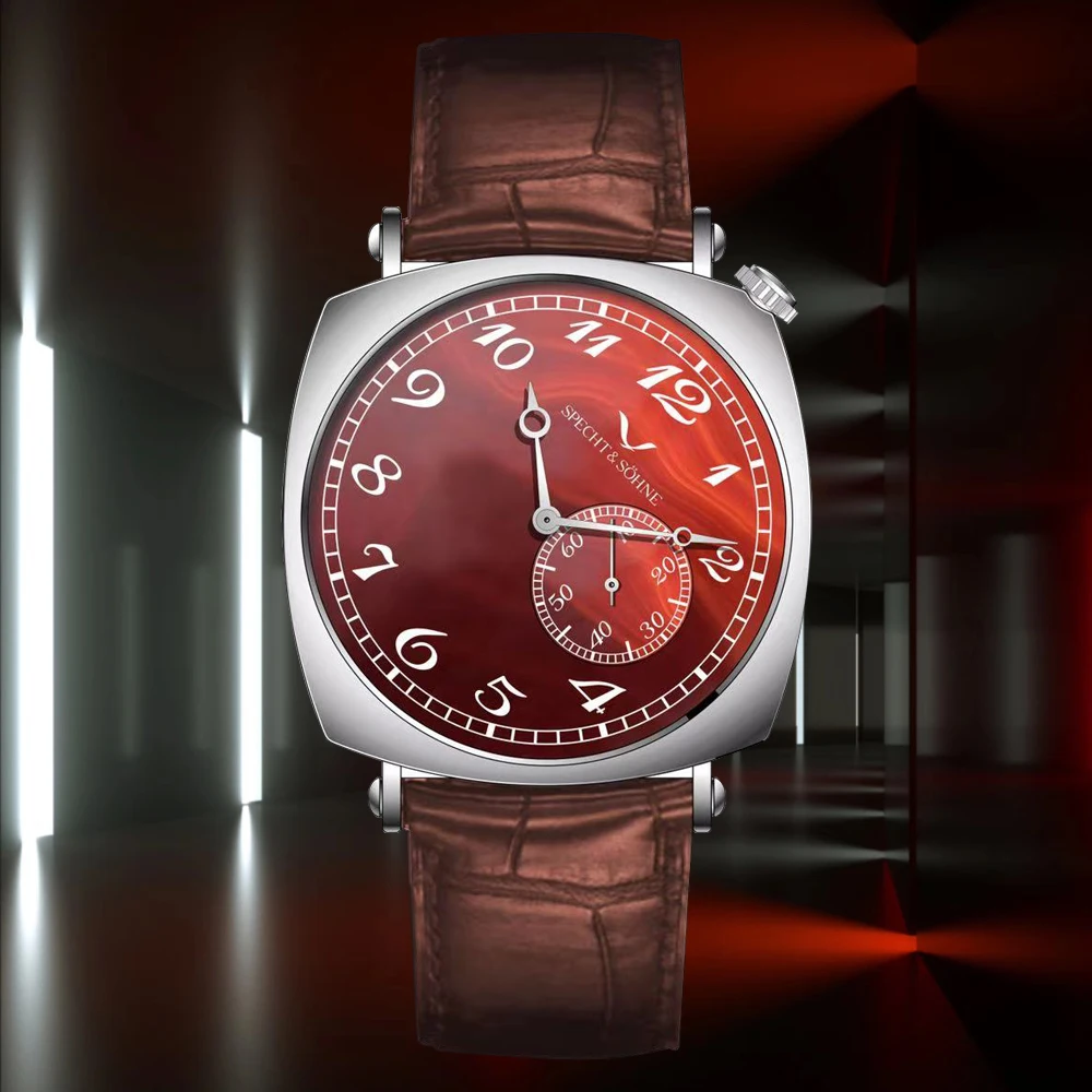 

New Luxury Specht & Söhne 1921 Classic Vintage Men's Automatic Mechanical Watch Sapphire Crystal Genuine Leather Waterproof