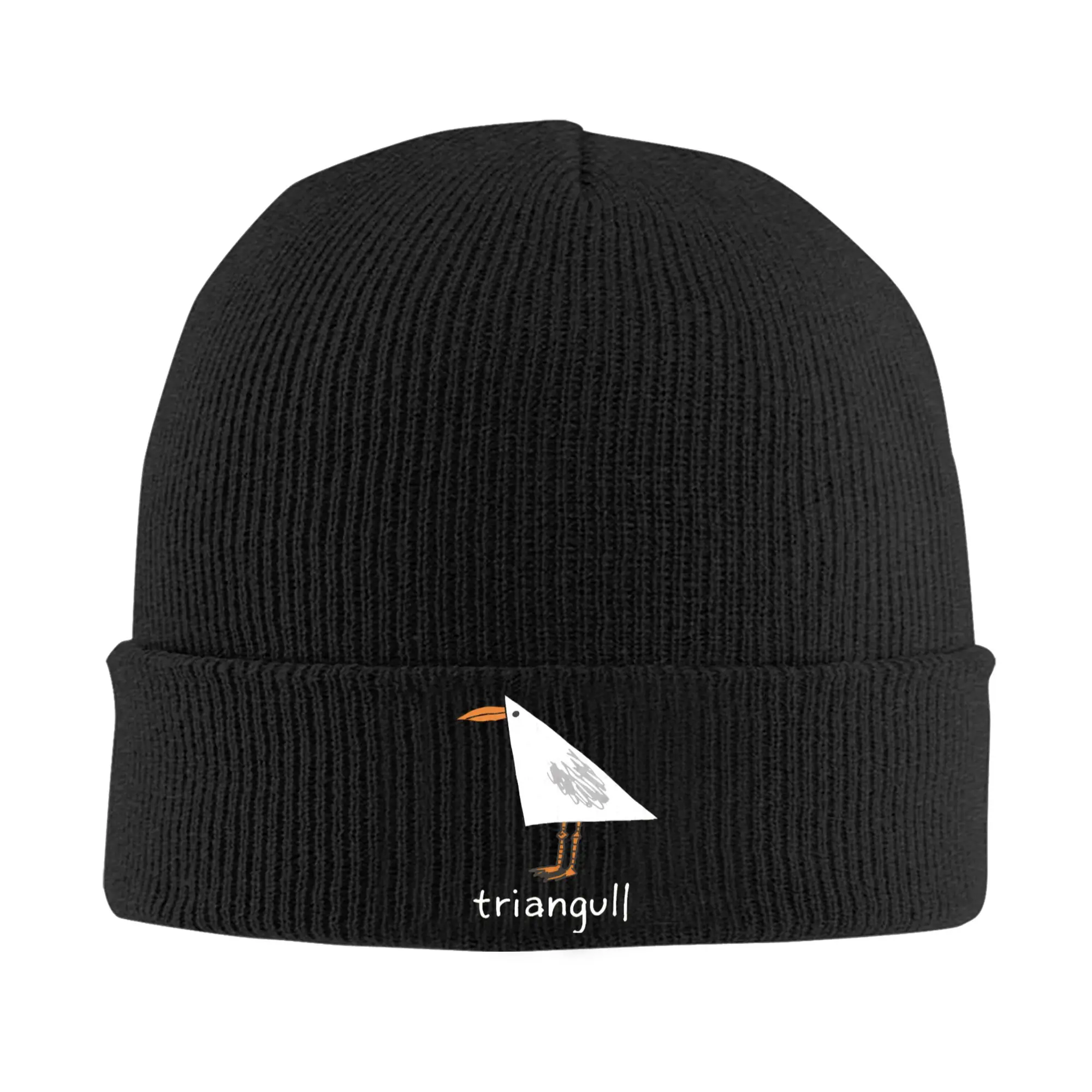 Triangull Triangle Seagull Bird Pun Knit Hat Beanie Autumn Winter Hats Warm Acrylic Color Funny Cap for Men Women Birthday Gift