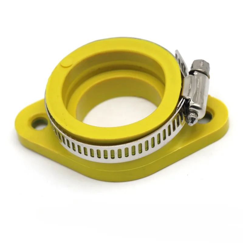 Adaptador de carburador de motocicleta, interfaz de entrada de goma, entrada de tubo con abrazadera apta para entrada de aire, Piezas de motocicleta