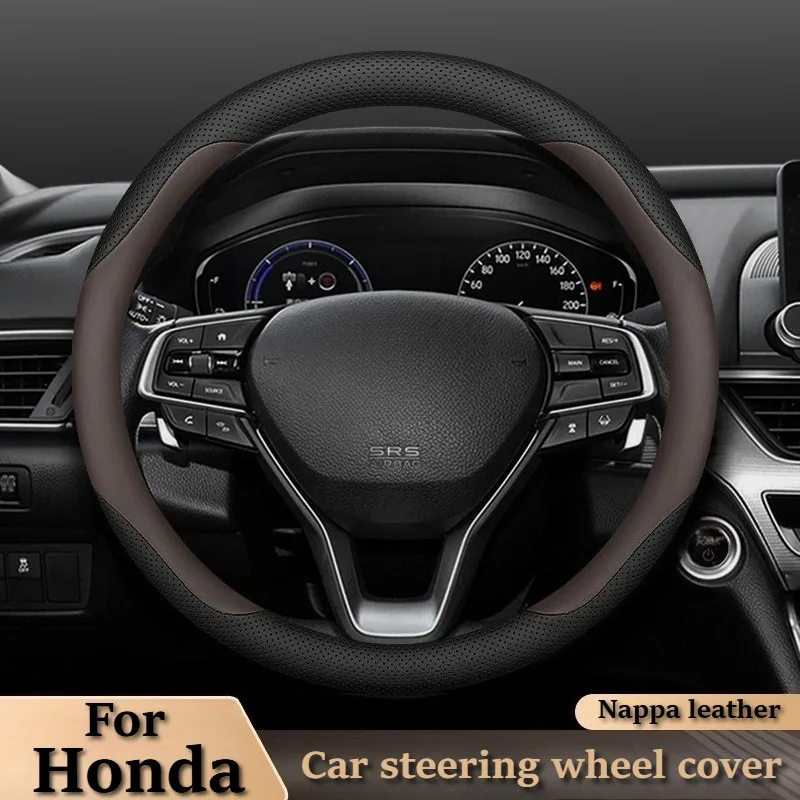 

Leather Car Steering Wheel Cover for Honda Civic Accord Breeze Vezel Avancier Jazz City CRV HRV Honda Accessories Steering Cover
