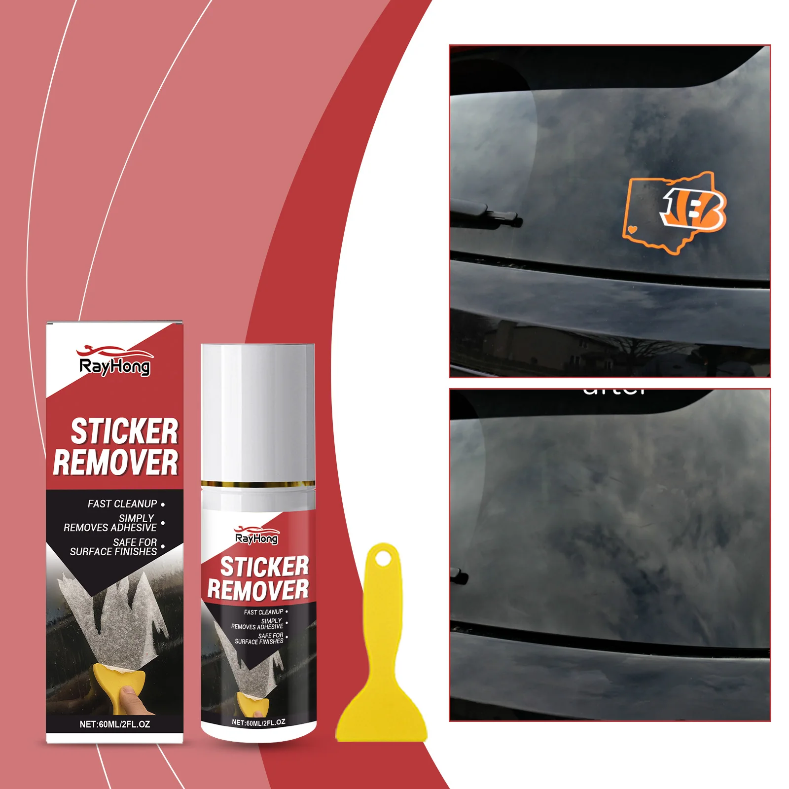 رذاذ مزيل لاصق قوي للسيارات يذوب بقايا غراء الصنبور اللاصق من البلاستيك المعدني الزجاجي للسيارة يتضمن أدوات
