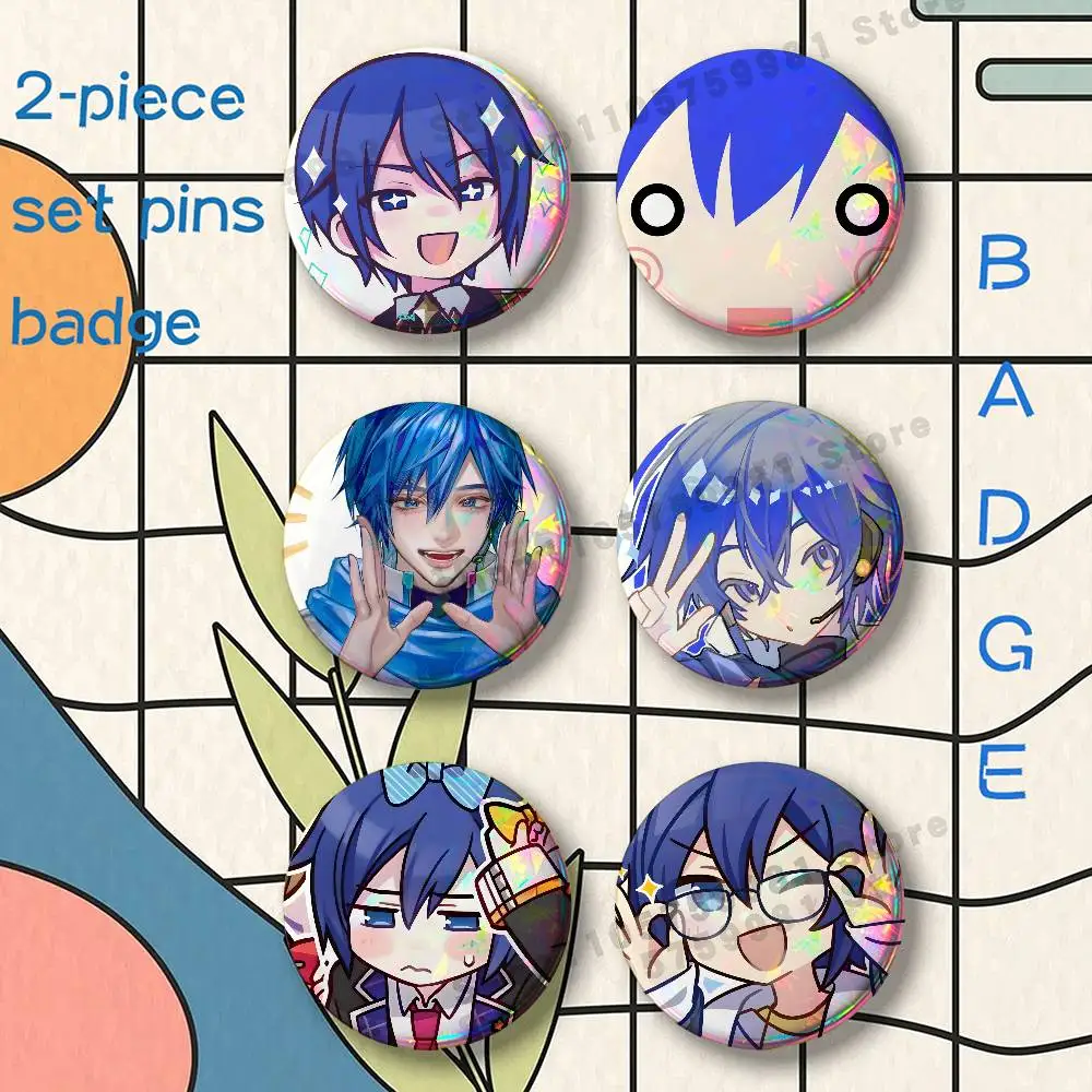 K-Kaito Icon Brooches for Backpack Accessories 25 32 44 58 75mm Round 2-piece set Free Mix