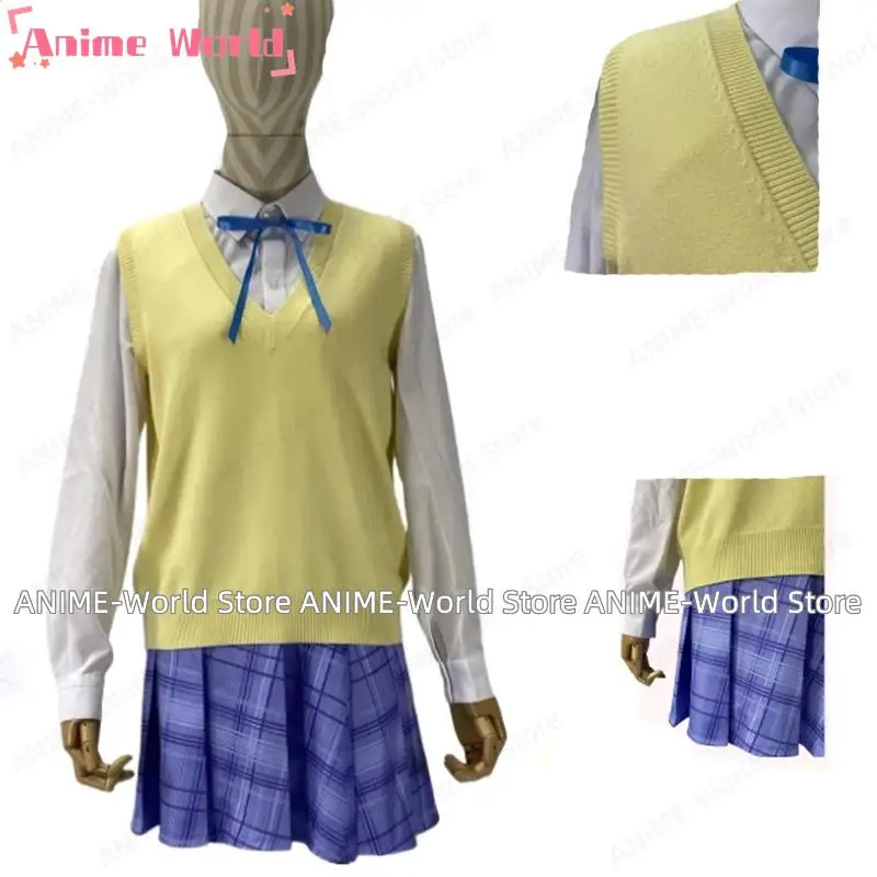 《Custom Size》Anime Rinami Himesaki Cosplay Costume School Uniform Clothing Custom Made Halloween Party Carnival Costumes Wig