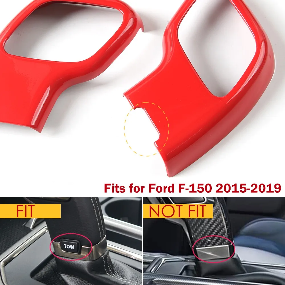 ฝาครอบหัวเกียร์โลหะผสมสังกะสีสำหรับรถฟอร์ด F150 ปี 2015-2018 พร้อมสติ๊กเกอร์ตกแต่ง