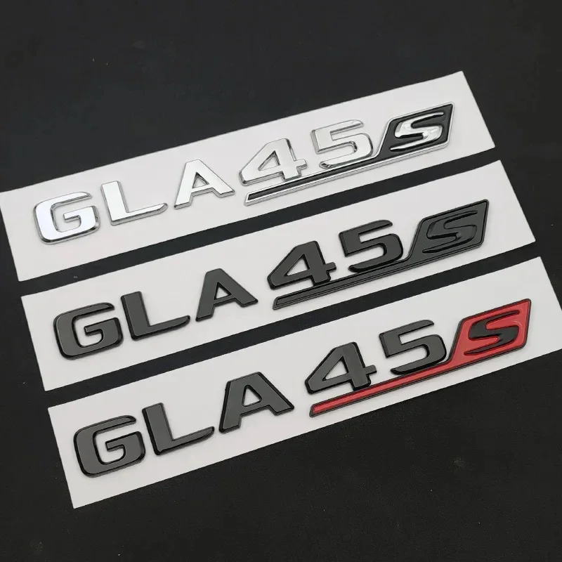 Dazzling Cool 3D Black Red Chrome Car Styling Rear Trunk Letters Badge Sticker GLA45S Emblem Logo For Mercedes GLA45S AMG X156