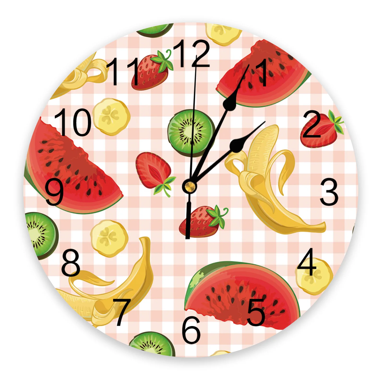 

Fruit Watermelon Lemon Clock Living Room Home Decor Large Round Wall Clock Mute Quartz Table Clock Bedroom Decoration Wall Watch