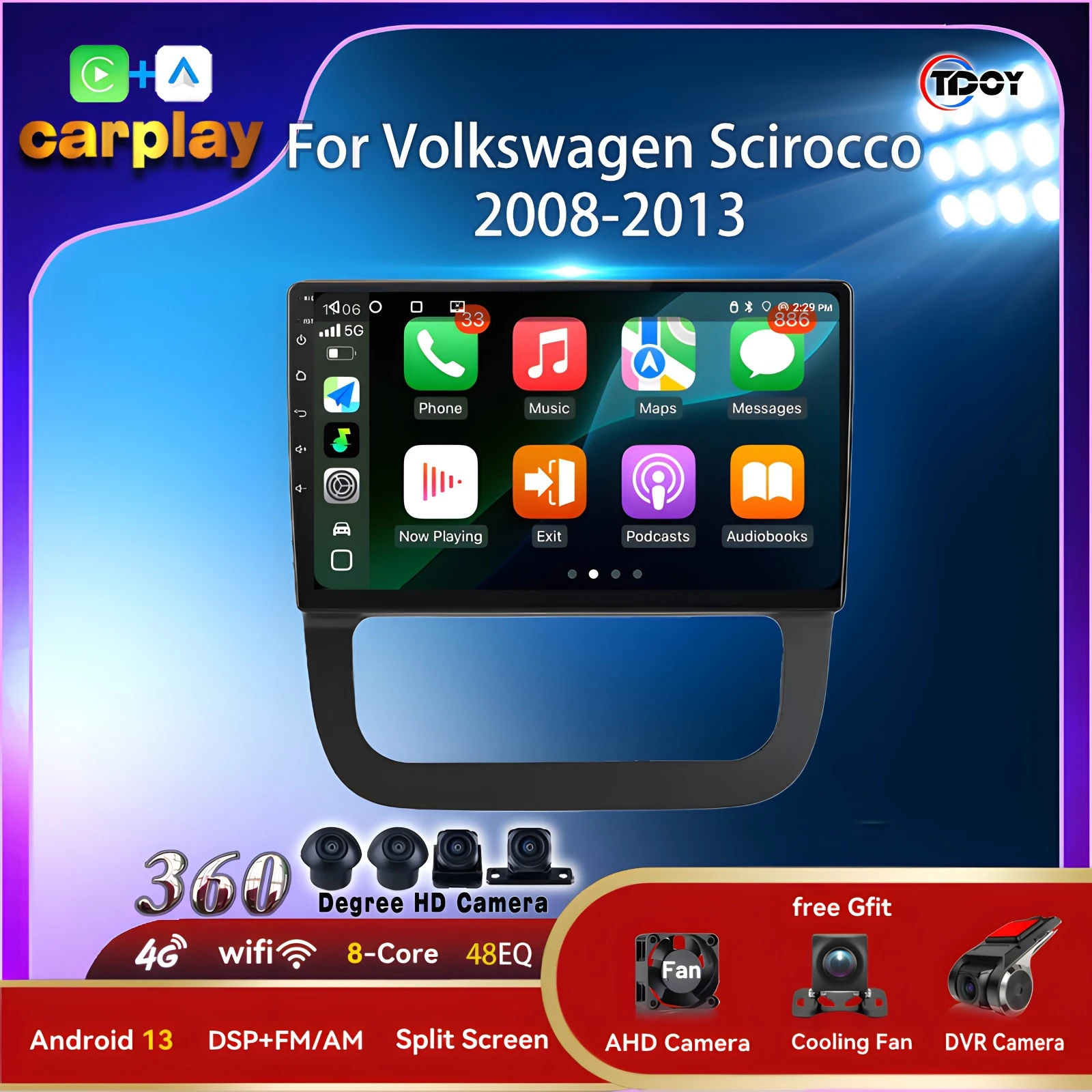 

Car Intelligent Systems for Volkswagen Scirocco 2008-2013 Carplay Auto Car Radio Navigation GPS Navi Stereo Amplifier Head Unit