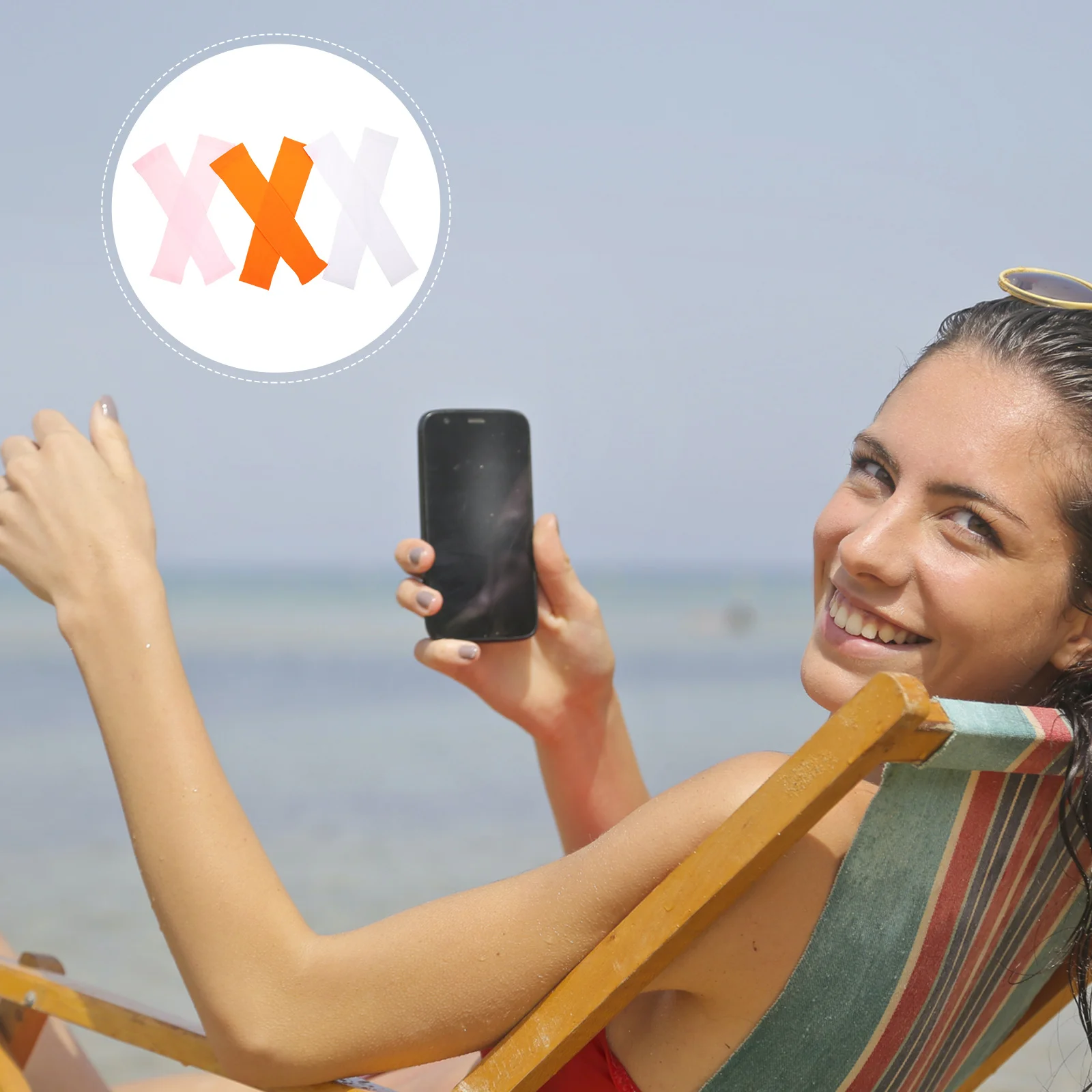 

3Pairs Sun Protection Ice Silk Arm Sleeves Cooling Uv Resistant Outdoor Oversleeves for Summer Sports Fitness Biking Hiking