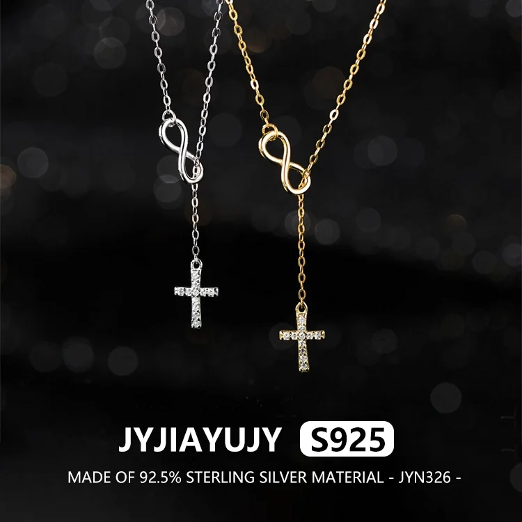 

JYJIAYUJY 100% цельное оригинальное ожерелье из стерлингового серебра S925 в наличии с бриллиантами и крестом, модная повседневная одежда JYN326