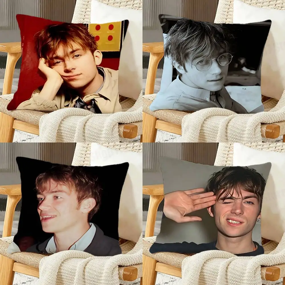 

Singer D-Damon Albarn Blur Day Gift PillowCase Sofa Cushion Cover Suitable For Home Bedroom Room custom Decoration