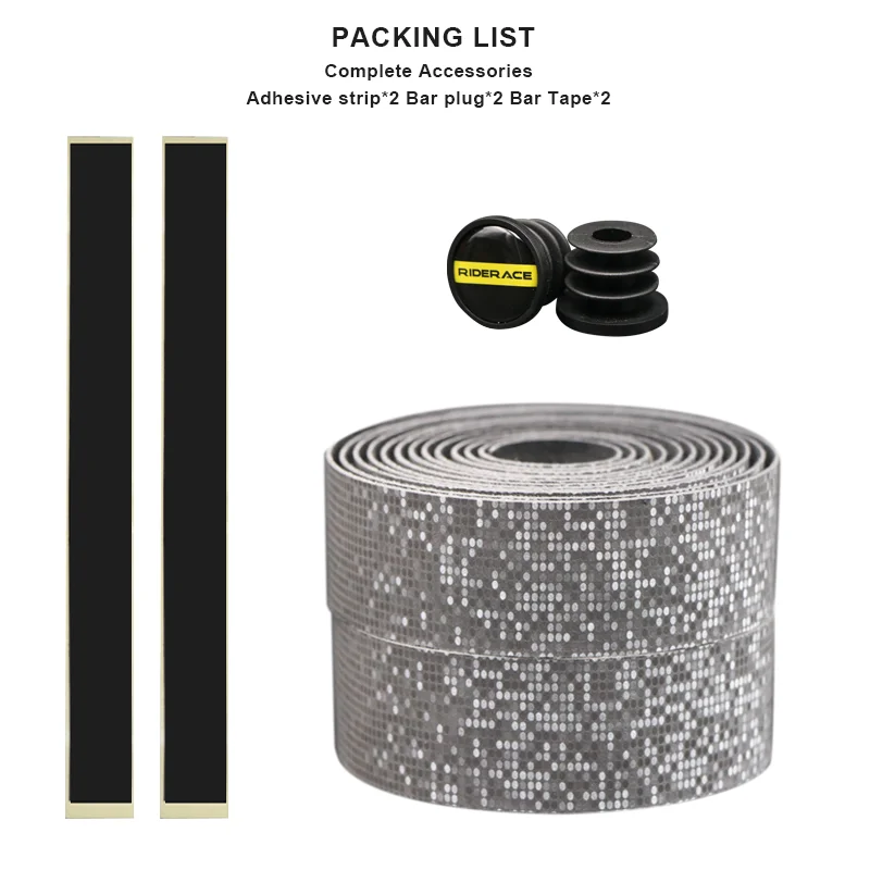 Bicycle Handlebar Tape With End Plug Anti-Slip Shock Absorption Bike Handle Bar Tape Racing Fixed Gear Belt Cycling Accessories