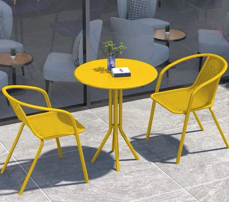 Modern Green Patio Bistro Set | 1 Round Table + 2 Chairs | Weather-Resistant Outdoor Furniture