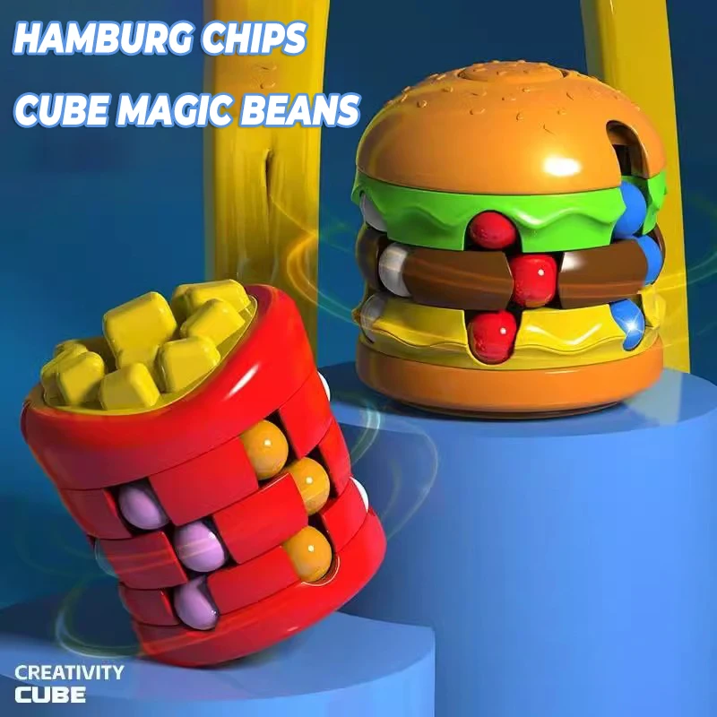 متعة هامبورغ البطاطس المقلية مكعبات الإبداعية اللون ماجيك فول الإجهاد الإغاثة تململ لعبة للأطفال ألعاب تعليمية اللعب الهدايا #1