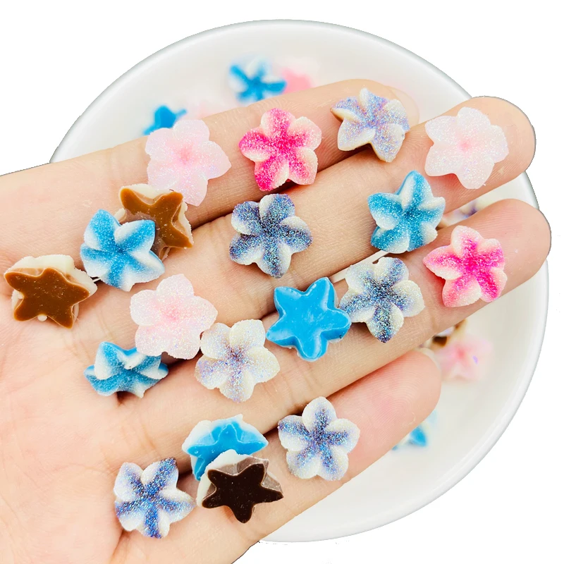 

50 Pcs New Cute Mixed Mini Flower Flat Back Resin Cabochons Scrapbooking DIY Jewelry Craft Decoration Accessorie L64