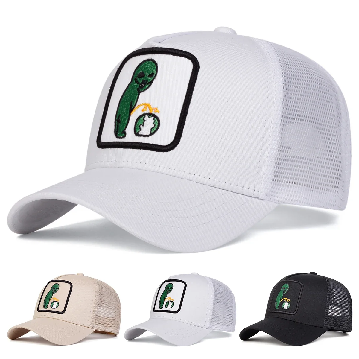 Unisex Alien Embroidery Baseball Net Caps Spring and Summer Outdoor Adjustable Casual Hats Sunscreen Hat Sports Cap