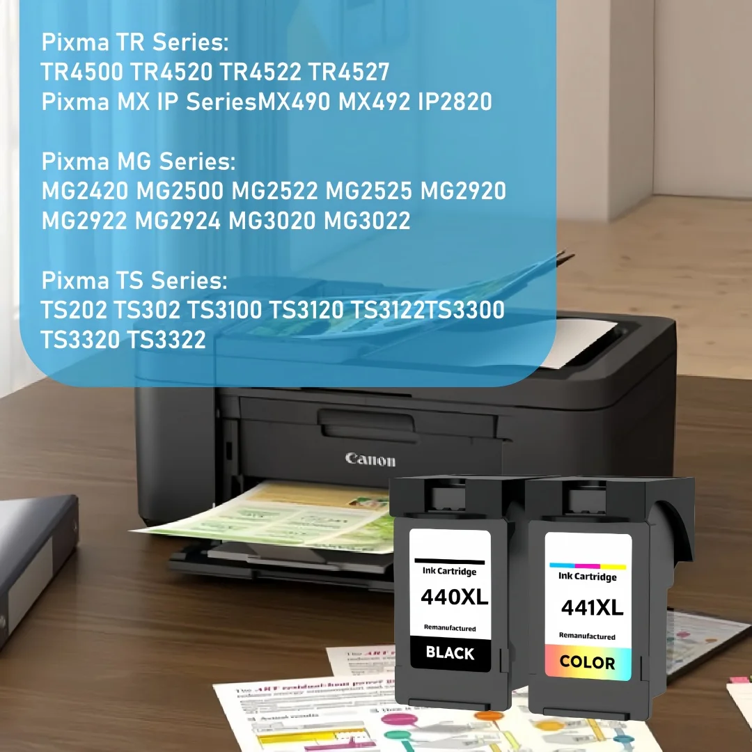 PG440 CL441 Cartridge Replacement for Canon PG 440 CL 441 440XL Ink Cartridge for Pixma MG4280 MG4240 MX438 MX518 MX378 Printers