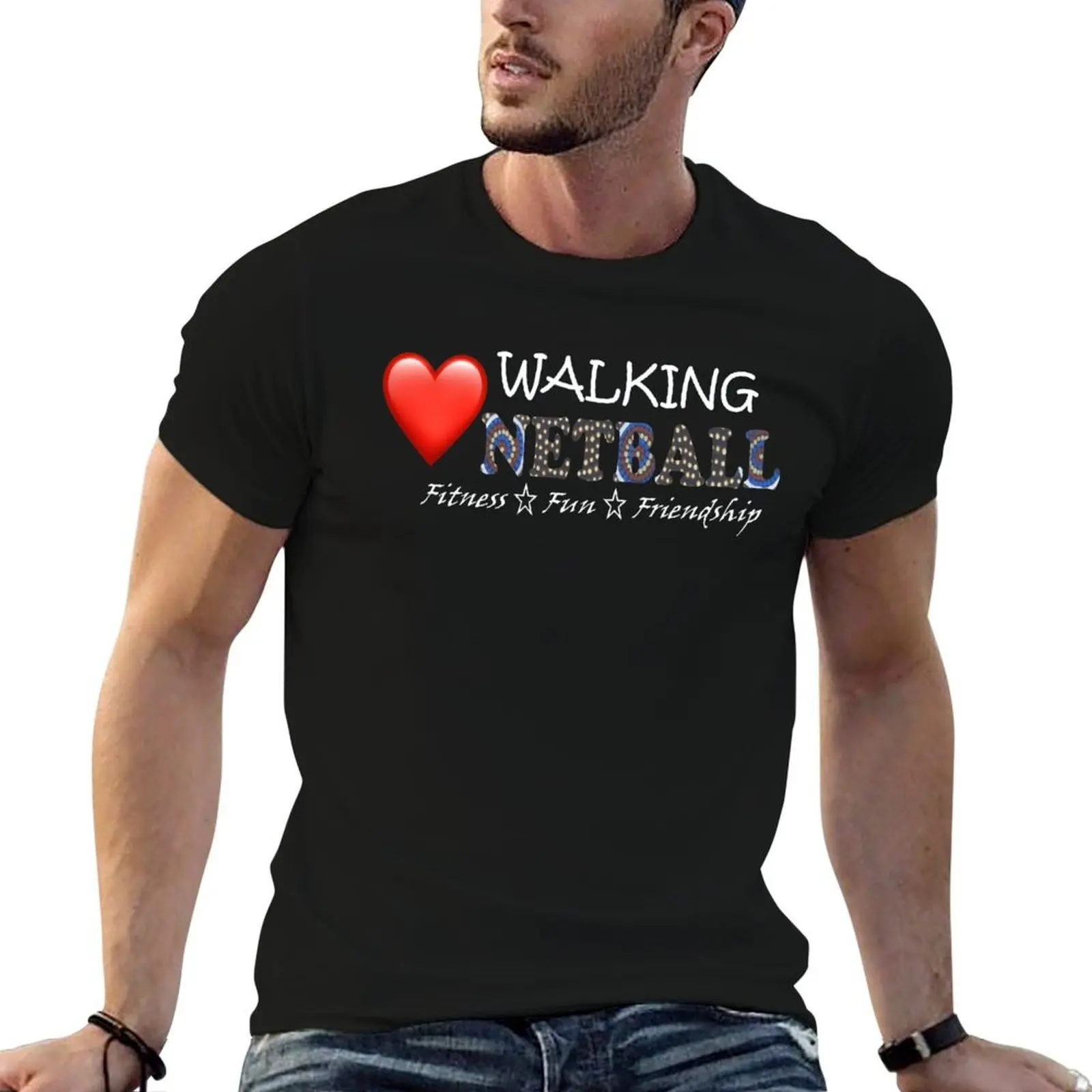 Love Walking Netball Australia DotArt T-Shirt football t shirt new gifts and t-shirts Men's clothing