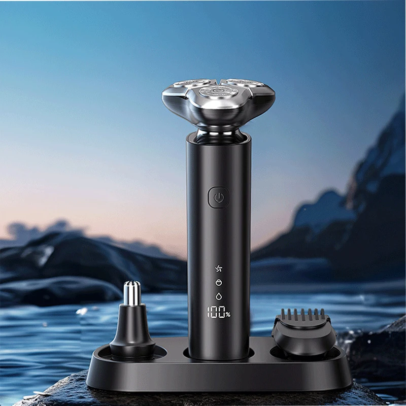 

Новая мужская электробритва Blackstone 3D 2026 года, портативная перезаряжаемая бритва для влажного и сухого бритья