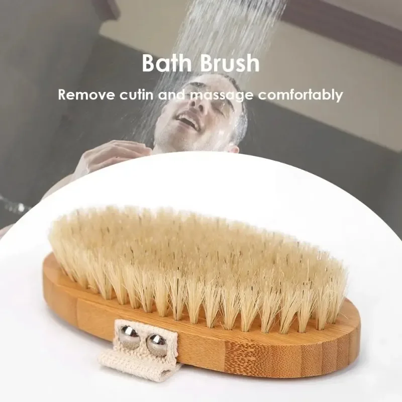 Dry Skin Body Brush Soft Natural Bristle Shower Brushes Wooden Bath Shower Bristle Brush SPA Body Brushes Without Handle