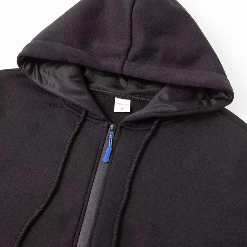 2024 New Men Zip Up Hoodies Casual Fleece Sweatshirt Half Dome Full Zip Hooded Sweatshirt Autumn Winter Hoodies Odzież męska