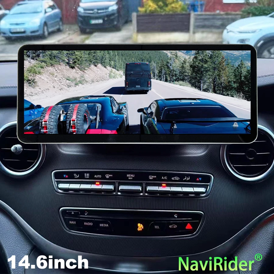 

14,6-дюймовый автомобильный радиоприемник Android 14 для Benz V Class V250 V260 W447 2016-2022, стерео мультимедийный видеоплеер, навигация, головное устройство Carplay