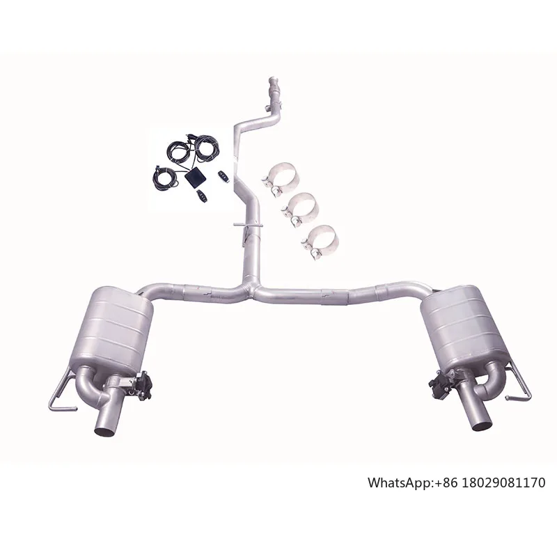 Custom stainless steel valve cat-back exhaust system for Mercedes-Benz C200 C250 C300 W205 2015-2023 exhausts