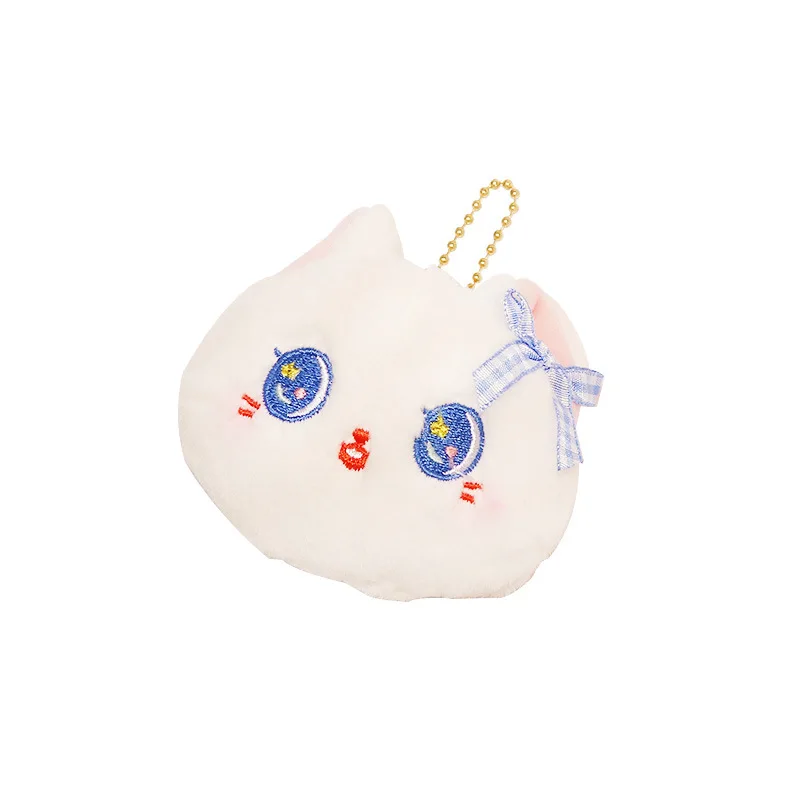 new exquisite Cartoon Cute bow cat coin purse plush girl heart earphone bag coin bag claw machine bead chain doll pendant