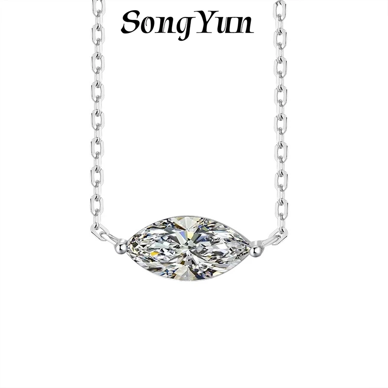 

SONGYUN Brand Jewelry 925 Sterling Silver Necklace Moissanite Diamond Modern Engagement Ladies Rhodium Plated MST Patent Pendant