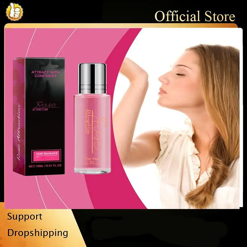 Rose Perfume with Pheromones for Women Deodorant Natural Plants Refreshing Fragrance Lasting Pheromone Perfume to Attract Men