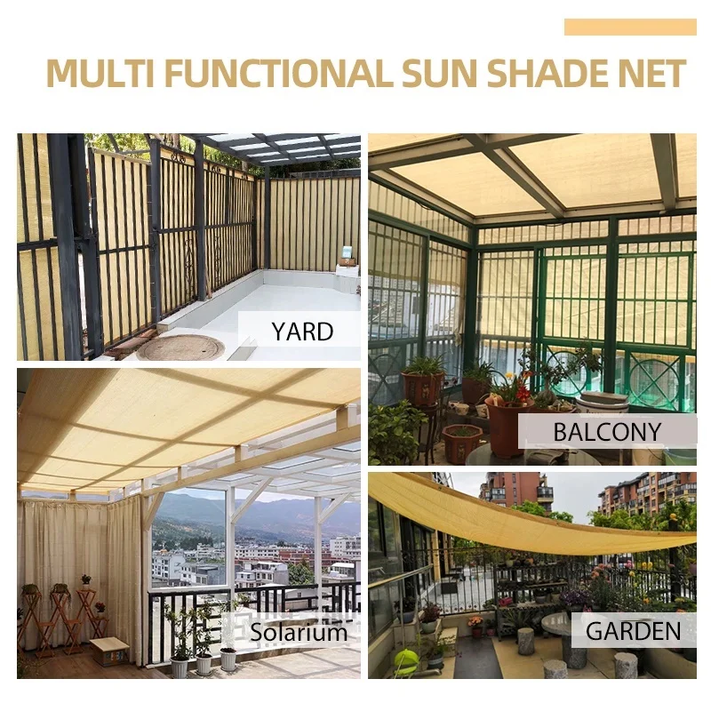 Sunshade Net Anti-ultraviolet Awning Plant Cover Net for Outdoor Garden Courtyard Swimming Pool Balcony Shade Cloth