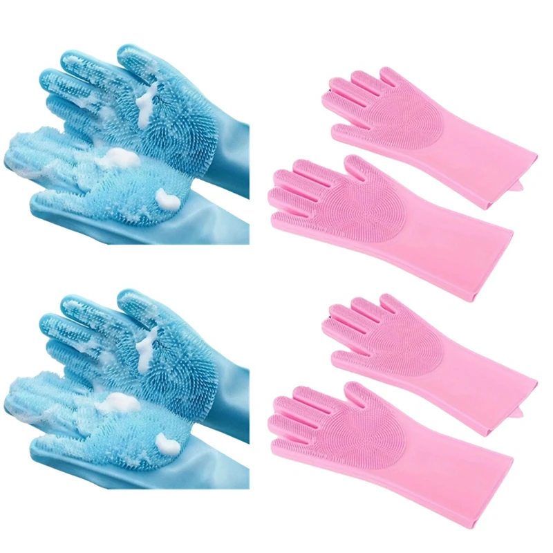 Cleaning Gloves Dogs Cats Bathing Shampoo Gloves Scrubbers Dishwashing Cleaner Gloves