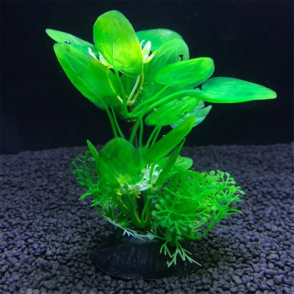 Artificial Aquarium Decor Plants Water Weeds Ornament Aquatic Plant Fish Tank Grass Decoration Accessories 12cm