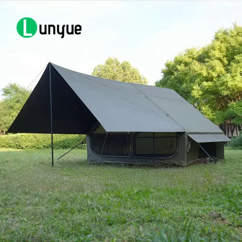 Four Seasons Oxford Cloth Camping Tent Double Door AB Version Small Skylight Fast Automatic Setup High Waterproof Performance