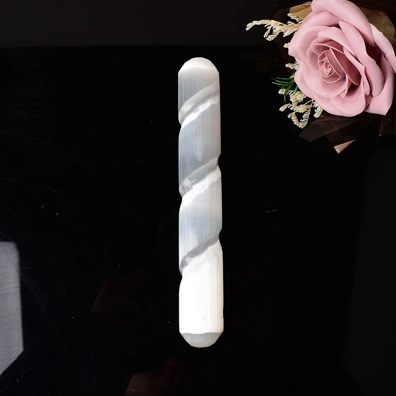 1PC Natürliche Selenit Poliert Stick Reiki Gips Weiß Gips Kristall Stick Meditation Ornamente Für Home Dekoration Geschenk