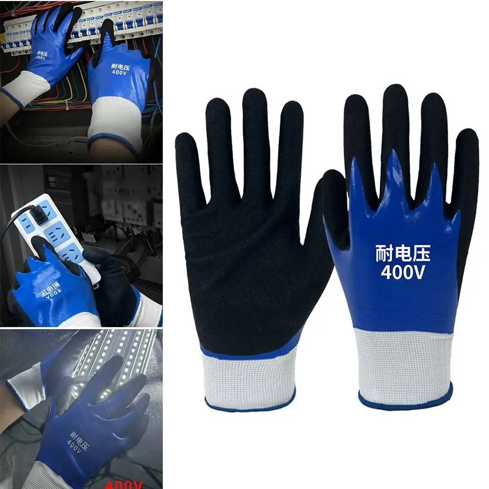 Guantes aislantes para electricista, manoplas azules de alta elasticidad con pantalla táctil, protección de seguridad, 400V