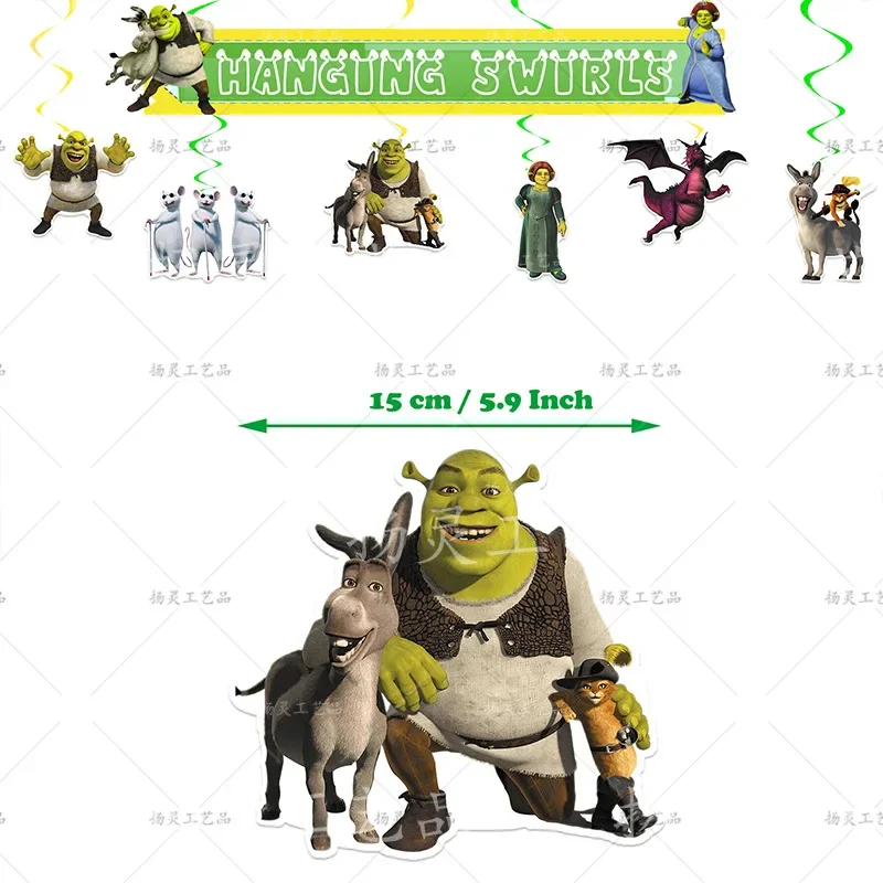 Globos con temática de dibujos animados Shrek, suministros para fiestas, pancarta de cumpleaños, decoración de globos de látex, suministros para