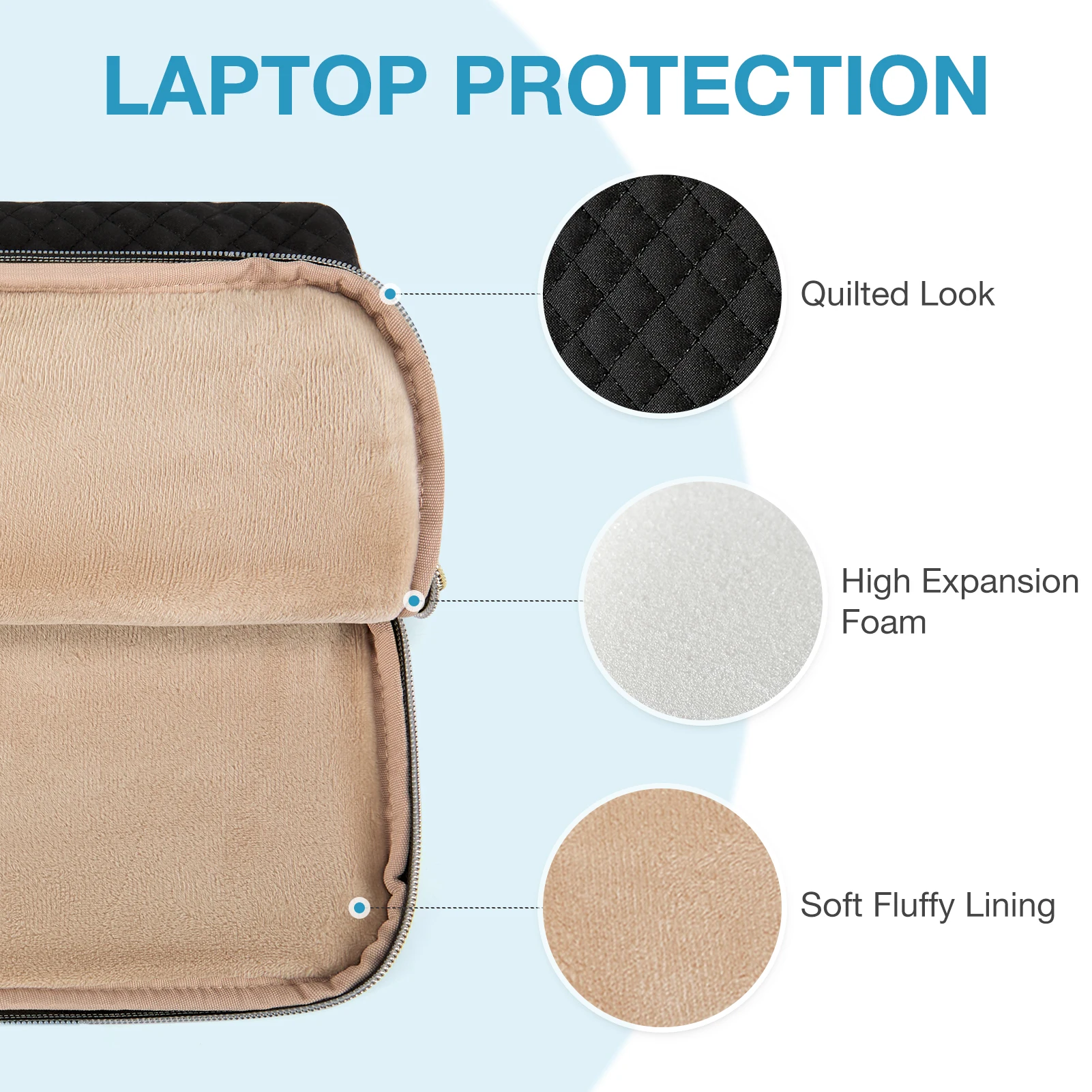 BAGSMART Laptop Handbag Sleeve Case 13.3/14/15.6‘’ Computer Shoulder Bag for Women Notebook Briefcases for Macbook Air Pro 13 14