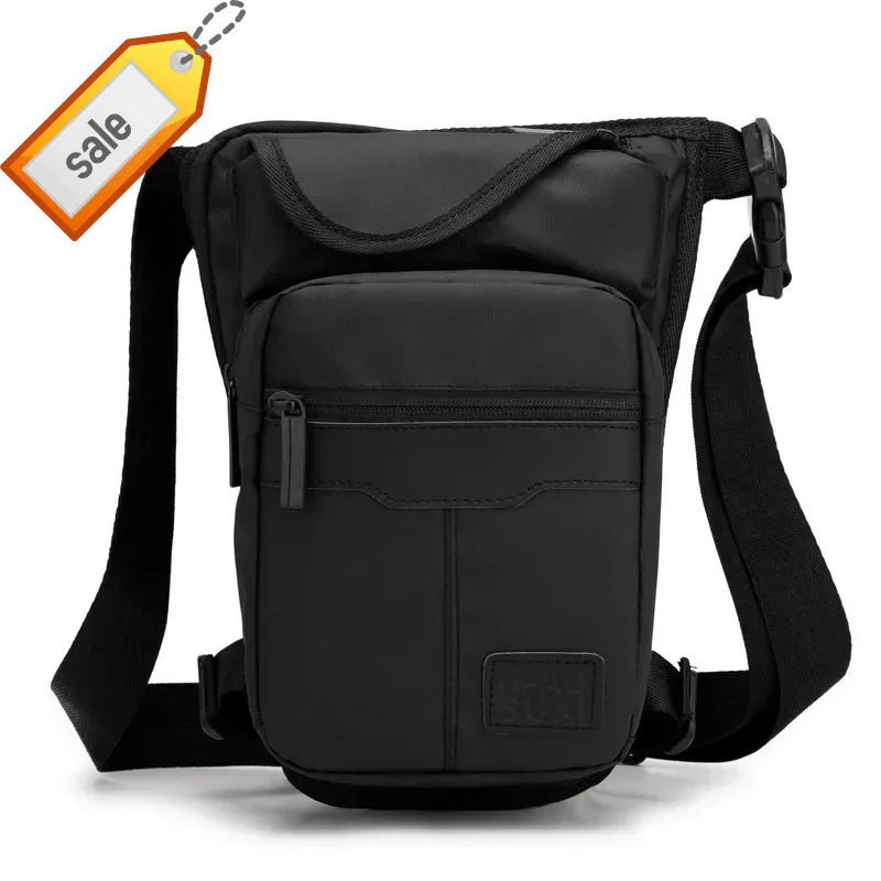 

High Quality Nylon Men Drop Leg Bag Fanny Pack Motorcycle Riding Casual Shoulder Cross Body Thigh Male Hip Belt Waist Bags