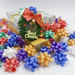 90PCS PP Ribbon Confetti Bows Small Star Gift Bows for Presents Wrapping Parties Holidays Celebartion Daily Life Decoration